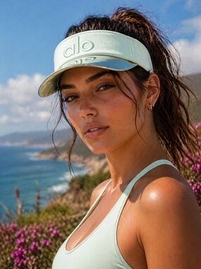 Alo Yoga Luxe Mint Visor NWT Reflective Shield Sporty Chic